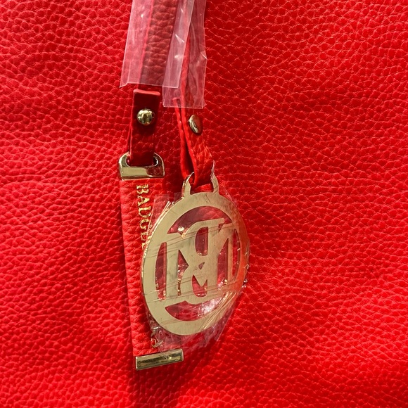 Bagley Mischka Red Tote Bag with Chain Detail. NWT 18x11x3.5. Retail 139.00